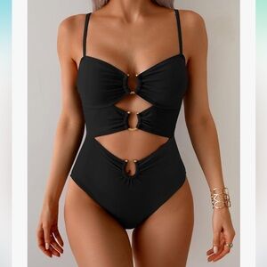 Black Cutout One-Piece Swimsuit